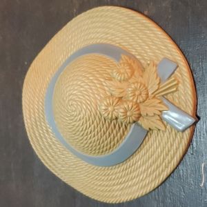 Vintage 1985 Burnwood Wall Plaque/Pocket Straw Hat